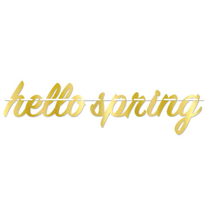 Foil Hello Spring Party Streamer - Bulk 12 Pack