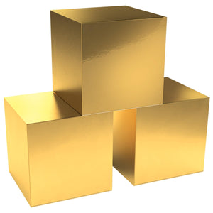 Foil Party Favor Boxes Gold - Bulk 36 Pack