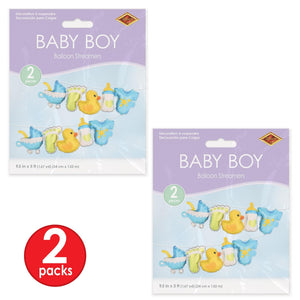 Bulk Baby Boy Balloon Streamers (6 Pkgs Per Case) by Beistle