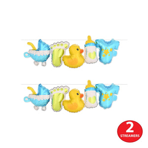 Bulk Baby Boy Balloon Streamers (6 Pkgs Per Case) by Beistle