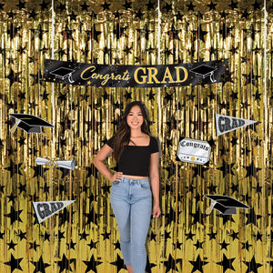 Beistle Metallic Congrats Grad Banner