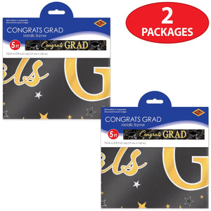 Beistle Metallic Congrats Grad Banner