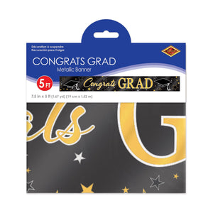 Beistle Metallic Congrats Grad Banner