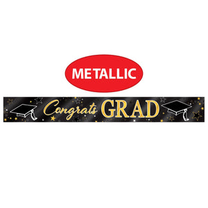 Beistle Metallic Congrats Grad Banner