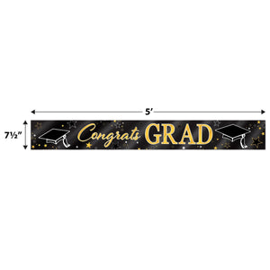 Beistle Metallic Congrats Grad Banner