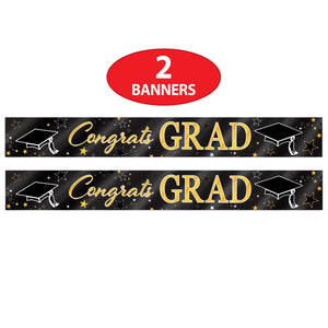 Beistle Metallic Congrats Grad Banner