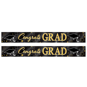 Beistle Metallic Congrats Grad Banner