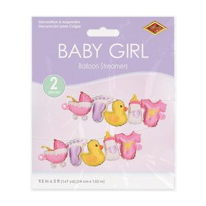 Bulk Baby Girl Balloon Streamers (6 Pkgs Per Case) by Beistle