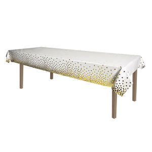 Metallic Polka Dots Party Tablecover - Bulk 12 Pack