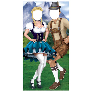 Oktoberfest Couple Photo Prop Stand-Up Decoration - Bulk 4 Pack