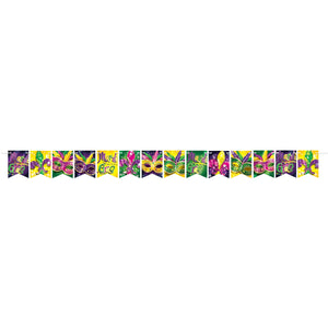 Foil Mardi Gras Streamer - Bulk 12 Pack