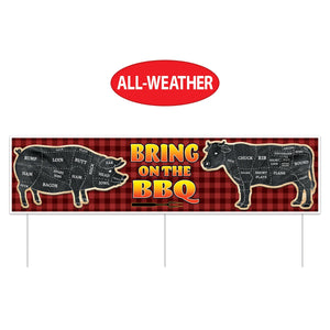 Beistle Plastic Jumbo Bring On The BBQ Yard Sign