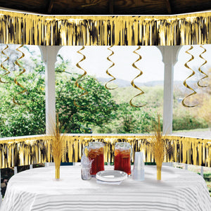 Beistle Metallic Fringe Banner Gold