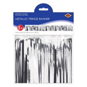 Beistle Metallic Fringe Banner Silver