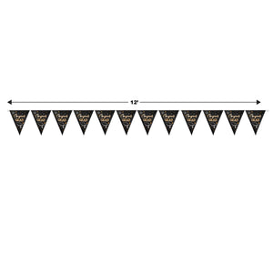 Bulk Metallic Congrats Grad Pennant Banner (12 Pkgs Per Case) by Beistle