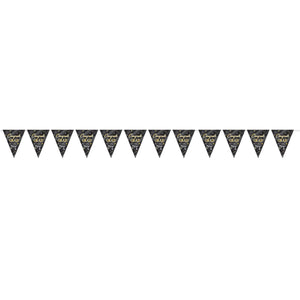 Metallic Congrats Grad Graduation Party Pennant Banner - Bulk 12 Pack