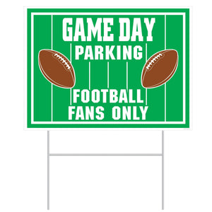 Plastic Game Day Parking Party Yard Sign - Bulk 6 Pack