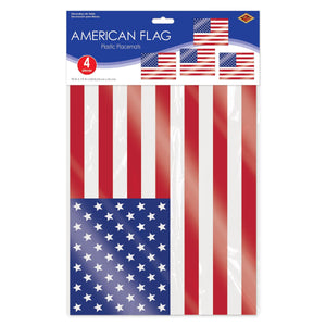 Beistle Plastic American Flag Placemats