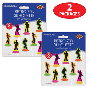 Beistle Retro 70's Silhouette Mini Centerpieces