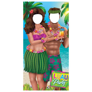 Luau Couple Photo Prop Stand-Up Decoration - Bulk 4 Pack