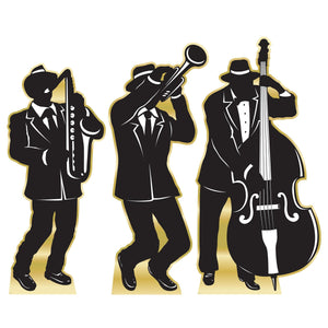 Roaring 20's Jazz Band 3-Piece Silohuette Party Stand-Up Decoration