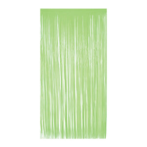 1-Ply Plastic Fringe Curtain neon lime - Bulk 6 Pack