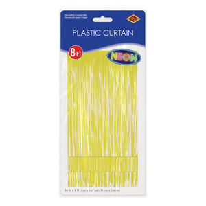 Beistle 1-Ply Plastic Fringe Curtain - Yellow - 76.5 inch x 39 inch - Hanging Decor