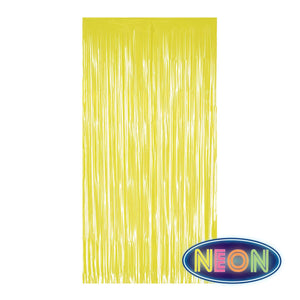 Beistle 1-Ply Plastic Fringe Curtain - Yellow - 76.5 inch x 39 inch - Hanging Decor