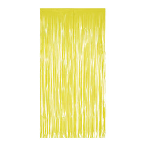 1-Ply Plastic Fringe Curtain yellow - Bulk 6 Pack