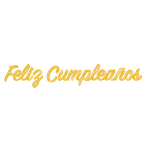 Foil Feliz Cumpleanos Streamer - Bulk 12 Pack