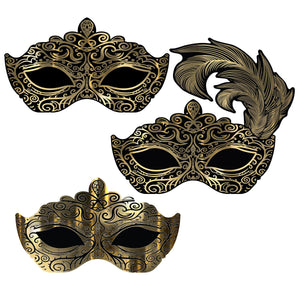 Masquerade Mask Wall Decorations - Bulk 3 Pack