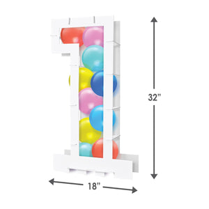 Beistle Balloon Mosaic Number 1 Frame - White - 32 inch x 18 inch - Balloon Accessories