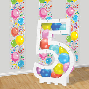 Beistle Balloon Mosaic Number 5 Frame - White - 32 inch x 21.5 inch - Balloon Accessories