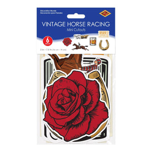 Beistle Vintage Horse Racing Mini Cutouts (6/Pkg) - Printed 2 Sides