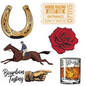 Vintage Horse Racing Mini Cutouts - Bulk 72 Pack