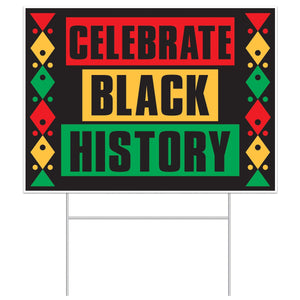 Plastic Celebrate Black History Month Yard Sign - Bulk/6 Signs