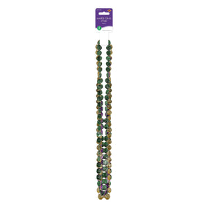 Beistle Mardi Gras Coin Beads - Assorted Gold, Green, Purple (6/Pkg) - 33 Inch