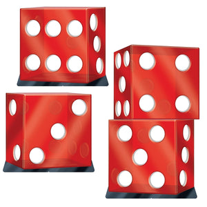 Casino Dice Stand-Up Decoration - Bulk 3 Pack