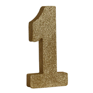 Beistle 3-D Glittered 1 Centerpiece gold - 8 inch x 49 inch - Birthday-Age Specific Centerpieces