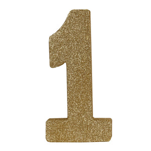 3-D Glittered 1 Centerpiece gold - Bulk 6 Pack