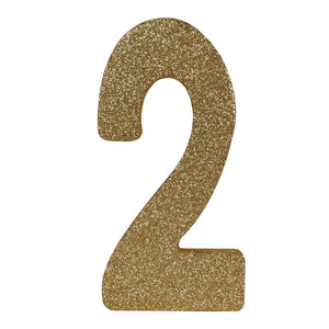 3-D Glittered 2 Centerpiece gold - Bulk 6 Pack