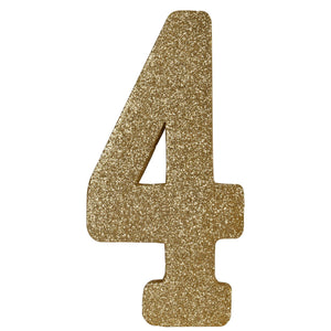 3-D Glittered 4 Centerpiece gold - Bulk 6 Pack