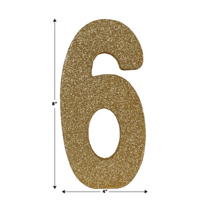 Beistle 3-D Glittered 6 Centerpiece gold - 8 inch x 49 inch - Birthday-Age Specific Centerpieces