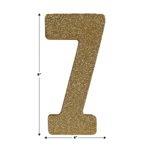 Beistle 3-D Glittered 7 Centerpiece gold - 8 inch x 49 inch - Birthday-Age Specific Centerpieces