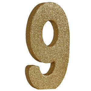 Beistle 3-D Glittered 9 Centerpiece gold - 8 inch x 49 inch - Birthday-Age Specific Centerpieces