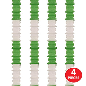 Beistle Ceiling Drops Green & White - 4.5-inch x 14.5-feet Size - St. Patrick's Ceiling Decor