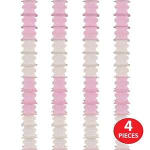 Beistle Ceiling Drops Pink & White - 4.5-inch x 14.5-feet Size - General Occasion Ceiling Decor