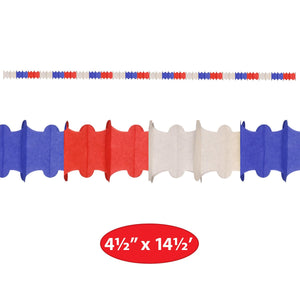 Beistle Ceiling Drops Red, White, Blue - 4.5-inch x 14.5-feet Size - Patriotic Ceiling Decor