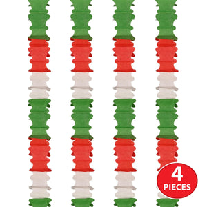 Beistle Ceiling Drops Red, White, Green - 4.5-inch x 14.5-feet Size - Fiesta/Cinco de Mayo Ceiling Decor