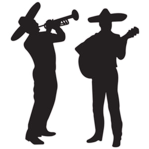 Mariachi Band Silhouette Decorations - Bulk 24 Pack